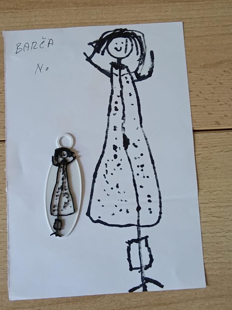 Originální obrázek vs. hotová klíčenka